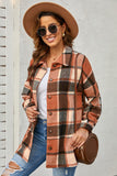 Plaid Print Buttoned Shirt Jacket