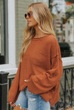 Drop Shoulder Wide Sleeve Loose Sweater