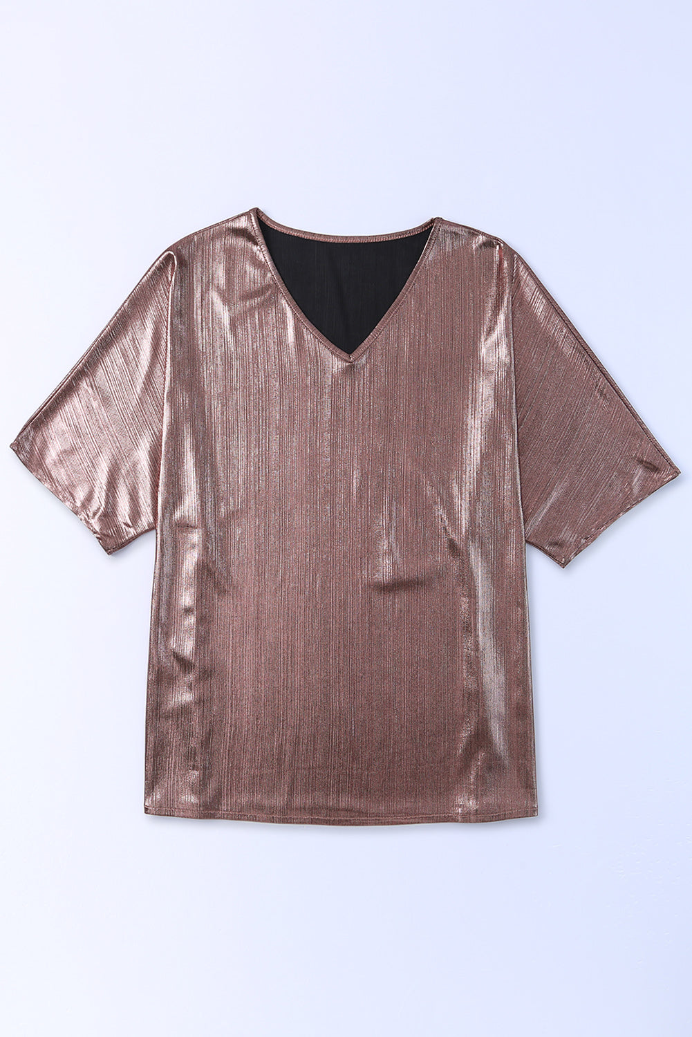 T-shirt oversize en aluminium texturé marron cuivré