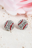 Rhinestone Football Stud Earrings