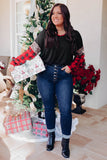 Christmas Tree Plaid Leopard Sequin Plus Size Top