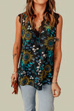 V Neck Lace Trim Floral Tank