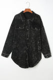 Vintage Distressed Mineral Wash Oversized Shacket