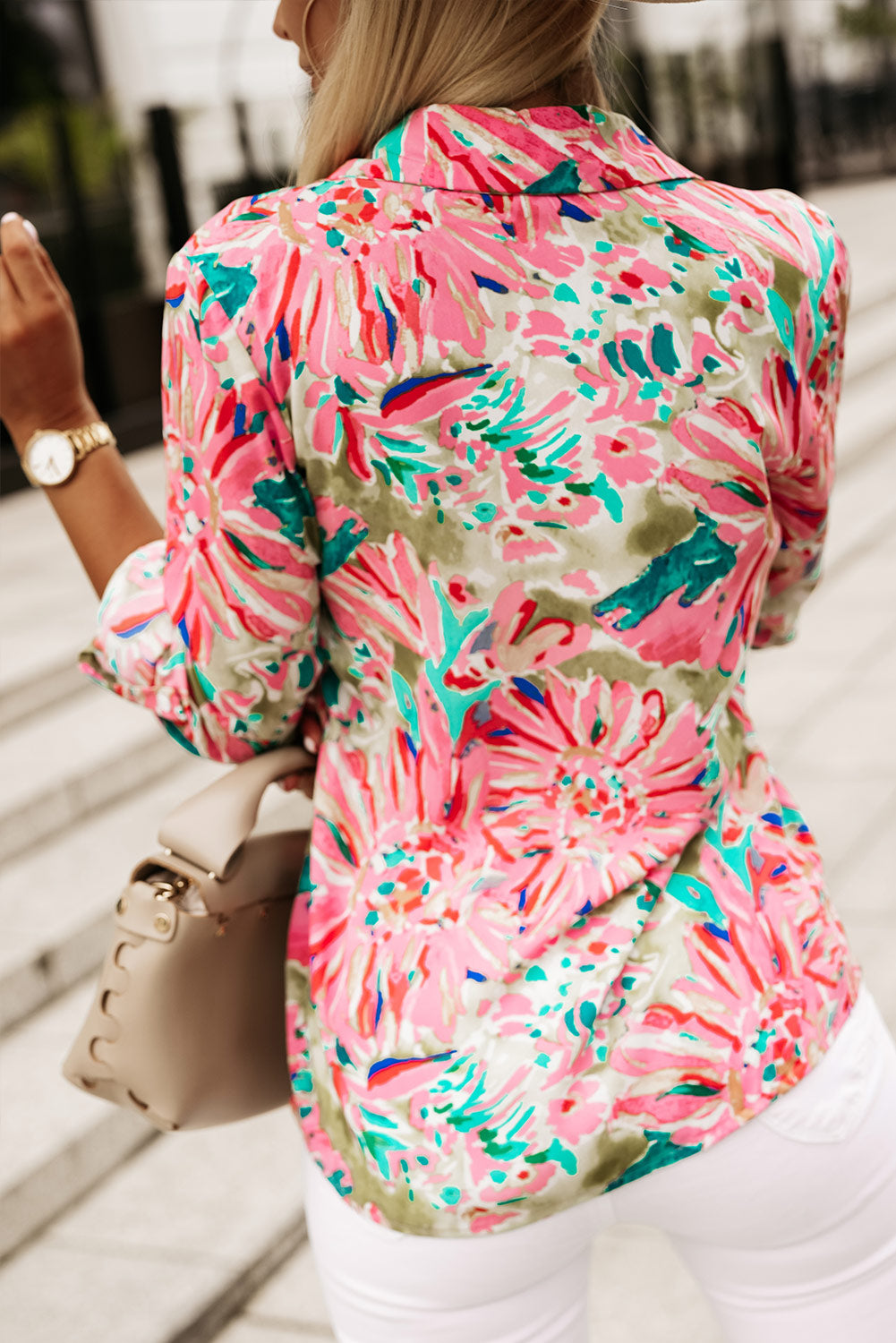 Floral Print Notch Neck Sleeveless Top