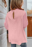 Parchment Swiss Dot Balloon Sleeve Loose Blouse