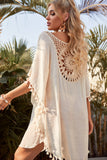 Boho Crochet Tasseled Oversized Beach Cover Up