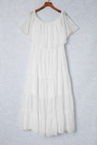 Swiss Dot Plus Size Ruffle Tiered Maxi Dress