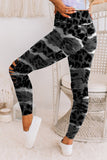 Animal Print Ripped Knee Leggings