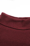 Pull marron en tricot côtelé à épaules dénudées 