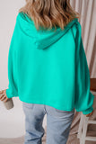 Bonbon Fleece Lined Half Zipper Kangaroo Pockets Loose Hoodie