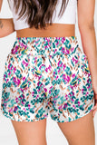 Multicolor Geometric High Waisted Athletic Shorts