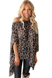 Print Loose Cape Tunic Top