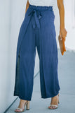 Wrap Wide Leg Pants with Tie