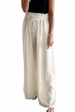 Smocked High Waist Wide Leg Pants