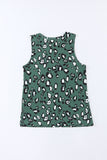 Leopard Print Crew Neck Tank Top