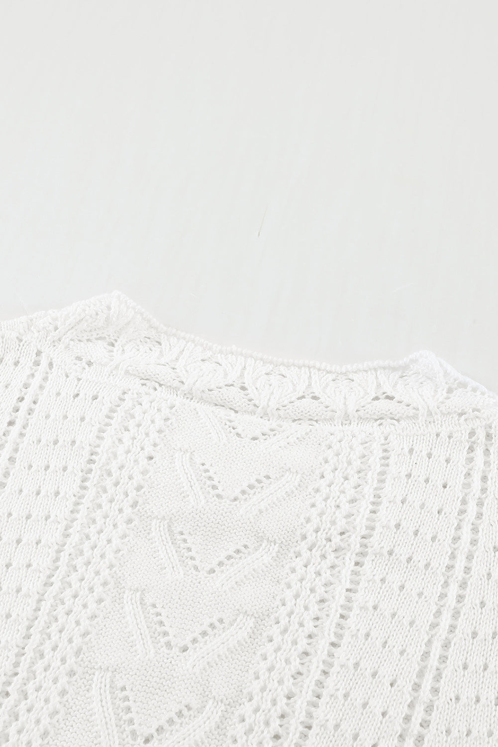 Crochet Lace Pointelle Knit Sweater