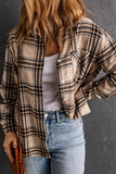 Chest Pocket Plaid Pattern Long Sleeve Shirt