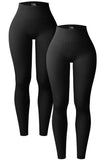 Pantalon de yoga taille haute côtelé noir