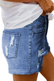 Vintage Faded and Distressed Denim Shorts