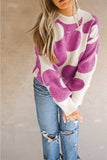 Flower Pattern Slouchy Sweater