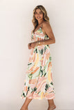 Spaghetti Straps Graffti Print Long Dress