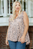 Plus Size V Neck Frilled Babydoll Tank Top