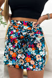 Floral Print Twisted High Waist Bodycon Mini Skirt