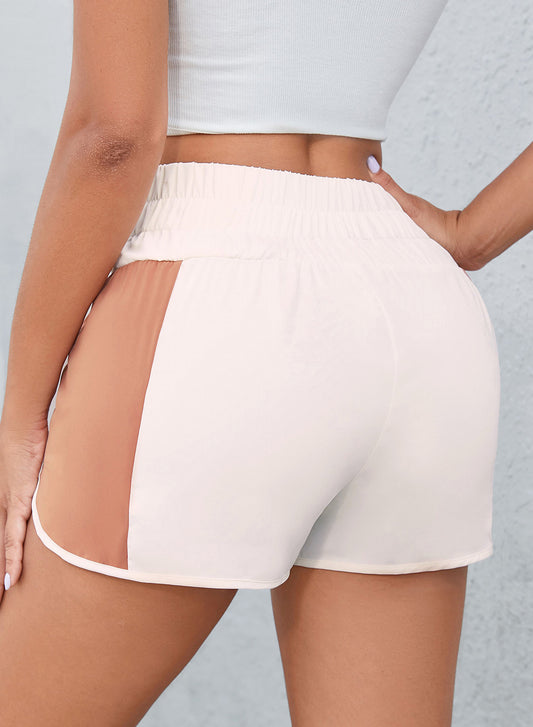 Color Block Split High Waist Shorts