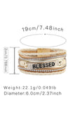 BLESSED Rhinestone Braided Detail Buckle Bracelet