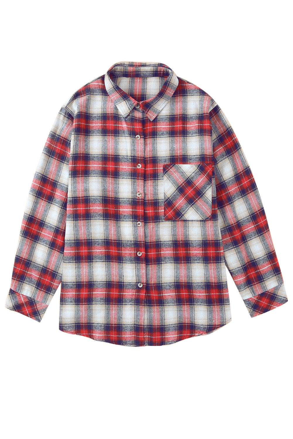 Chemise rouge à motif à carreaux grande taille