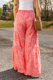 Bohemian Floral Print Wide Leg Pants