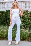 High Waist Striped Print Flared Pants