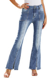 Exposed Seam Split Flare Jeans