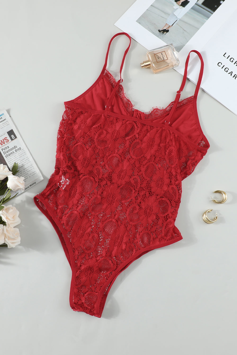 Lace Panelled Teddy Lingerie