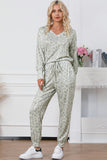 Print Long Sleeve Top & Drawstring Joggers Loungewear