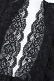 Lingerie Teddy noire en maille et dentelle florale à bretelles de grande taille