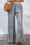 Paisley Mixed Print Wide Leg Pants