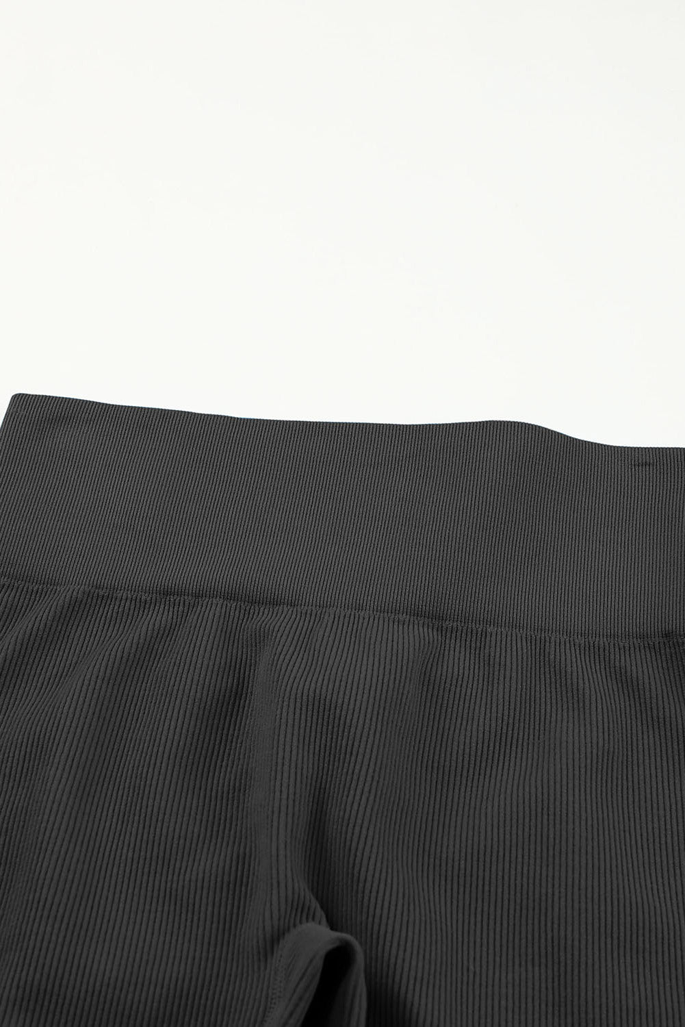 Pantalon de yoga taille haute côtelé noir