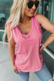 Plain Seamed V Neck Tank Top