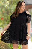 Cold Shoulder Lace Plus Size Dress