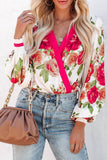 Floral Print V Neck Wrap Bodysuit