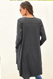 Selected Button Pocketed High Low Cardigan