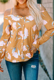 Cold Shoulder Long Sleeve Floral Top