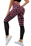 Leopard Stripe Patch Butt Lifting High Waist Yoga Pants