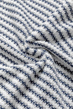 Blue Stripe Ribbed Trim Loose Fit Knitted Sweater Vest