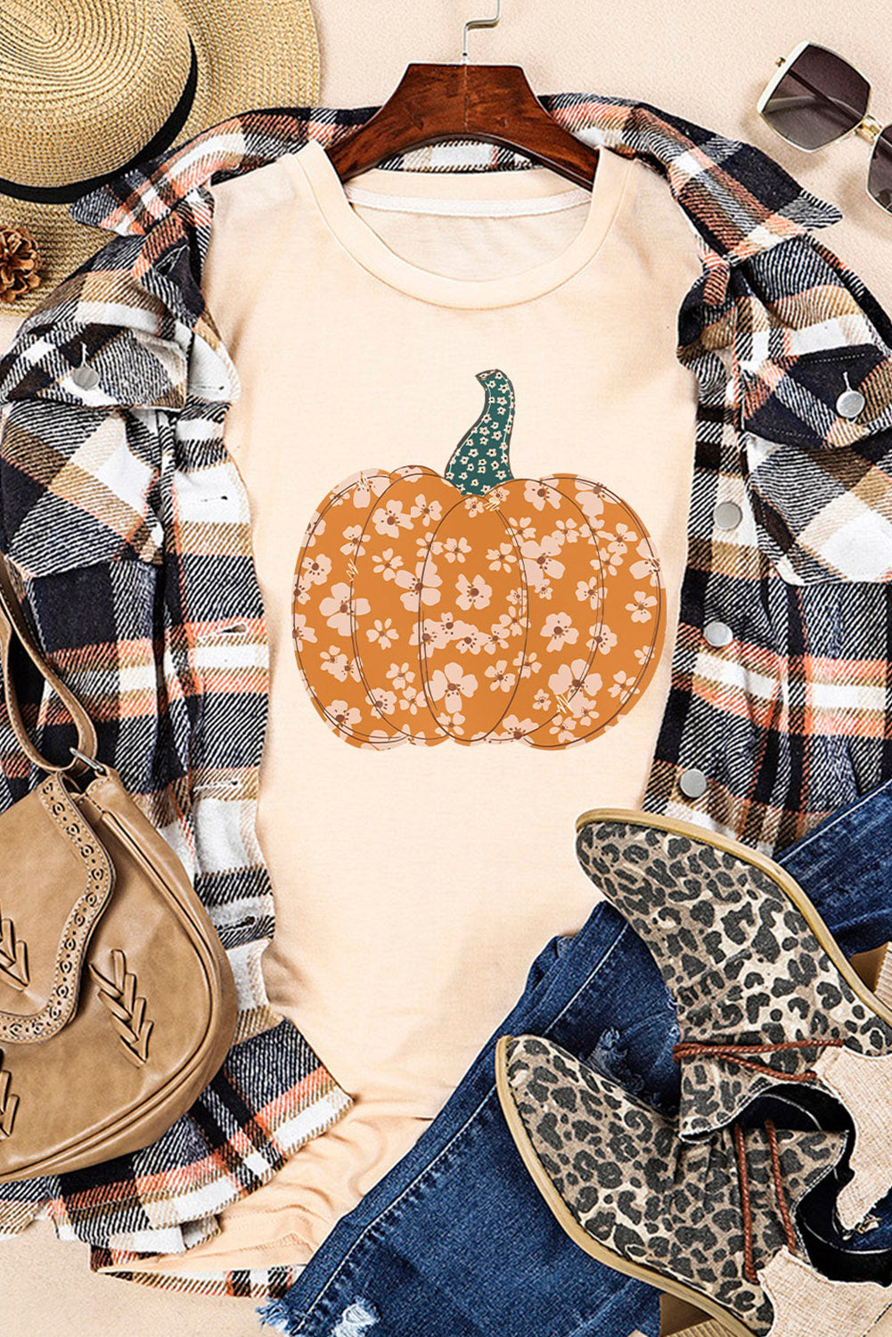 Sweet Floral Pumpkin Graphic Tee