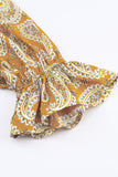 Robe florale jaune à manches longues Boho Paisley