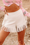 Fringe Trim Fit Flare Shorts