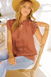 Tiered Ruffled Drawstring V Neck Top