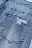 Pantalon en jean boyfriend bleu clair effet vieilli